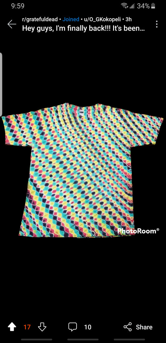 XL, Rasta Honeycomb,Tie Dye T-Shirt